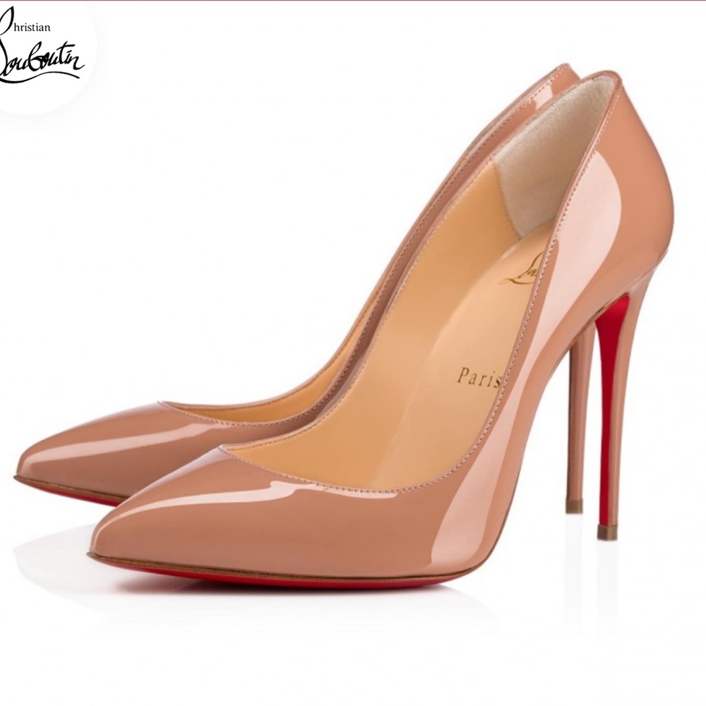 CHRISTIAN LOUBOUTIN Pigalle Follies SIZE 39.5 BEIGE 100 mm PUMPS